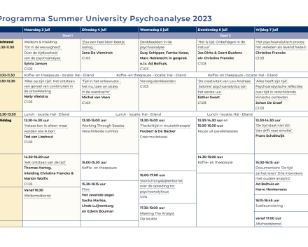 Summer University 2023 'het is TIJD' - van 3 t/m 7 juli 2023