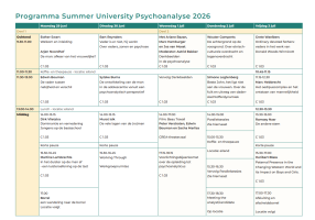 Psychoanalyse Summer University 2026 - Op de man af - 29 juni t/m 3 juli 2026 Psychoanalyse Summer University 2026 - Op de man af - 29 juni t/m 3 juli 2026